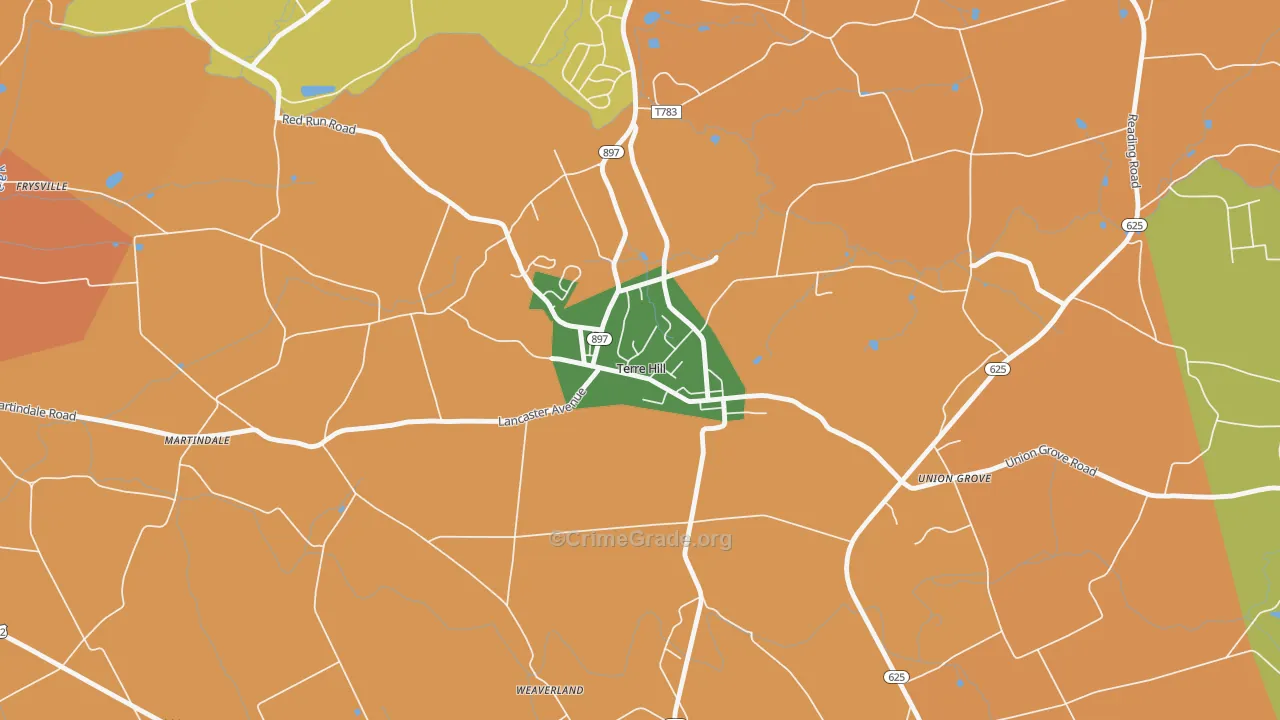 17581, PA Map of Drug-Related Crime Rates