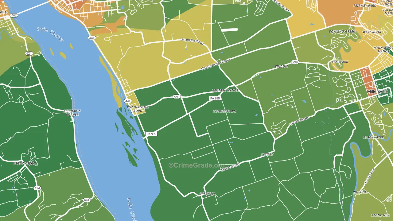 17582, PA Map of Drug-Related Crime Rates