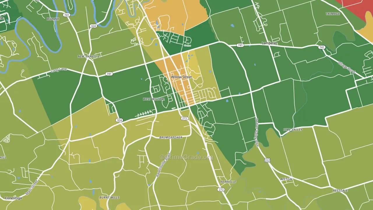 17584, PA Map of Drug-Related Crime Rates