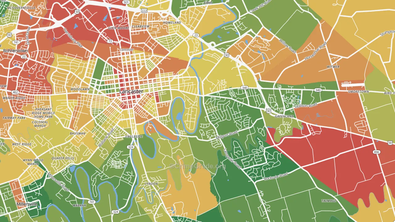 17602, PA Map of Drug-Related Crime Rates