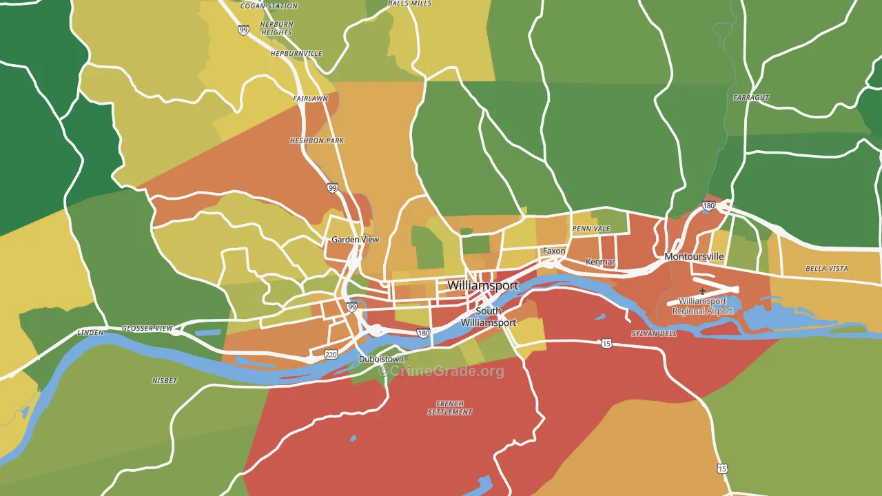 17701, PA Map of Drug-Related Crime Rates