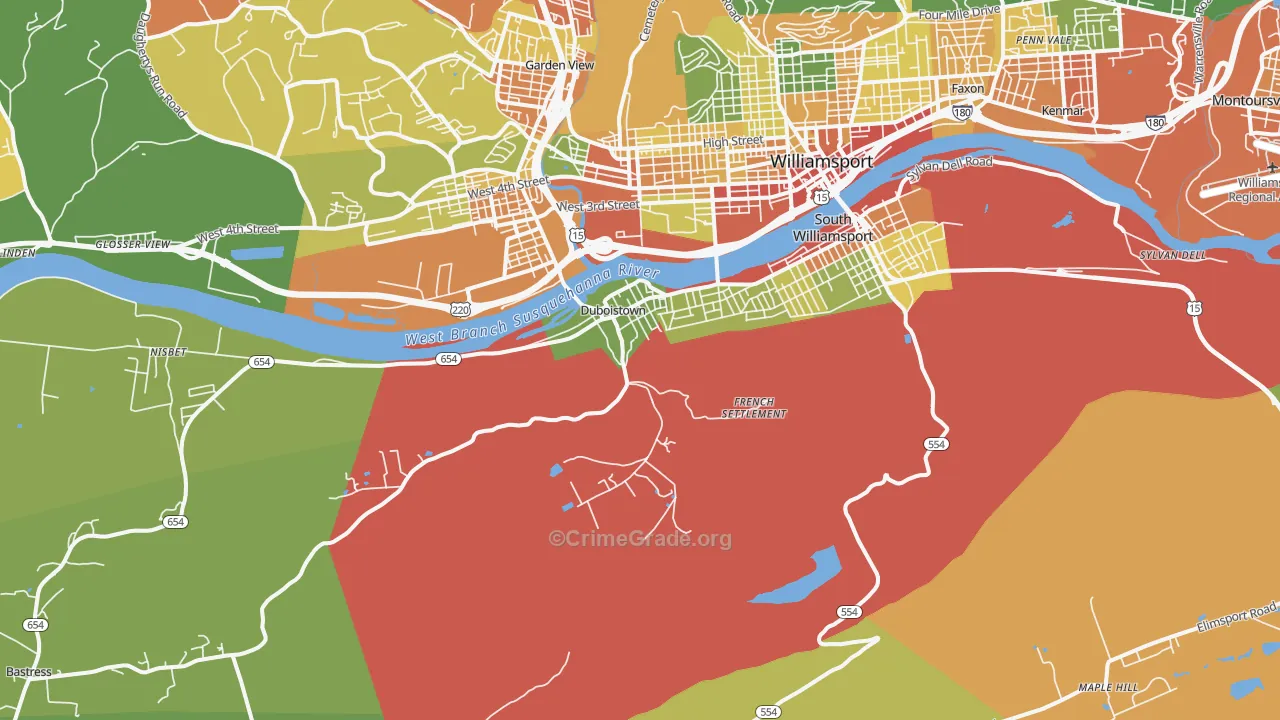 17702, PA Map of Drug-Related Crime Rates