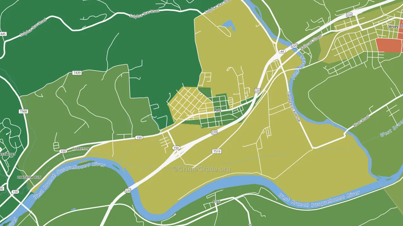 17721, PA Map of Drug-Related Crime Rates