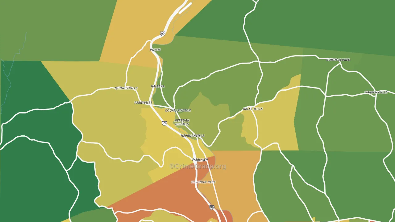 17728, PA Map of Drug-Related Crime Rates