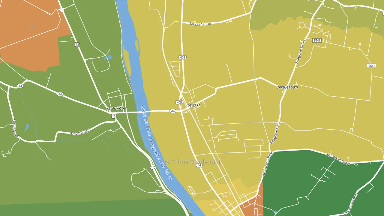 17730, PA Map of Drug-Related Crime Rates