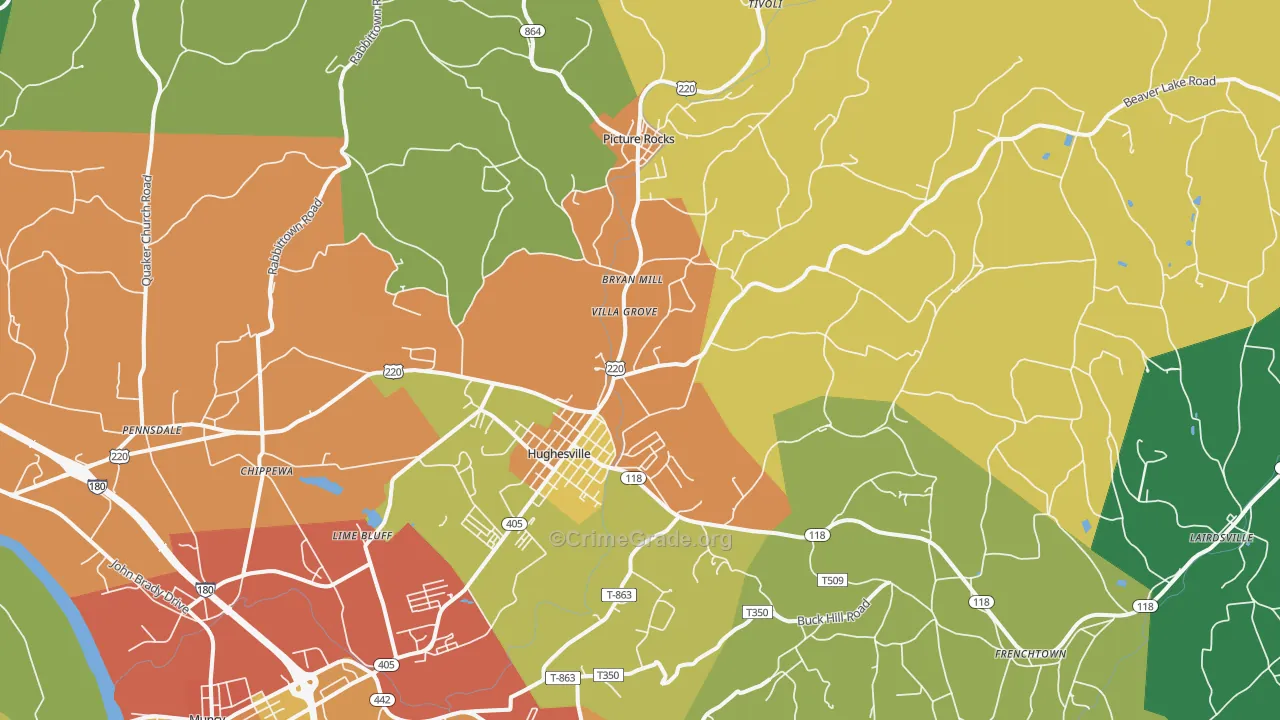 17737, PA Map of Drug-Related Crime Rates