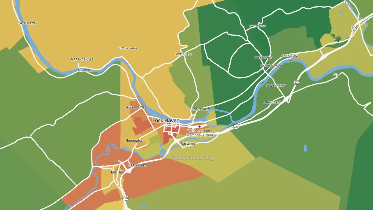 17745, PA Map of Drug-Related Crime Rates