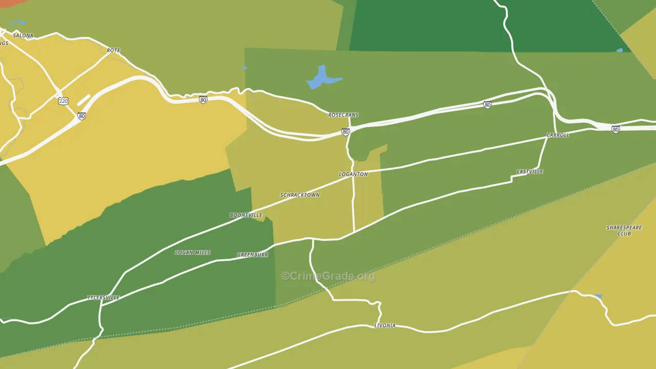 17747, PA Map of Drug-Related Crime Rates