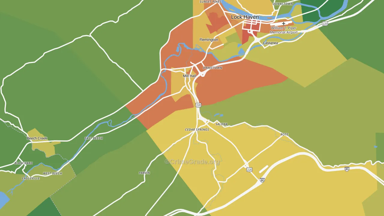 17751, PA Map of Drug-Related Crime Rates