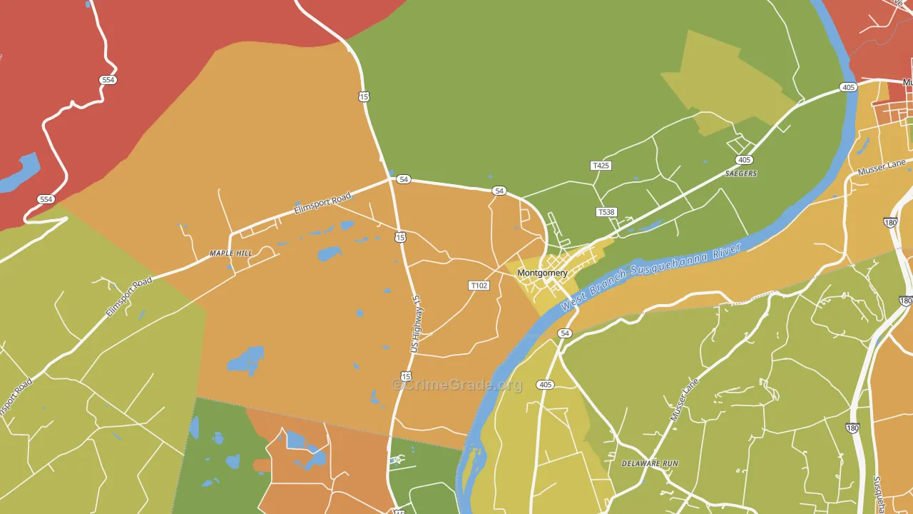 17752, PA Map of Drug-Related Crime Rates