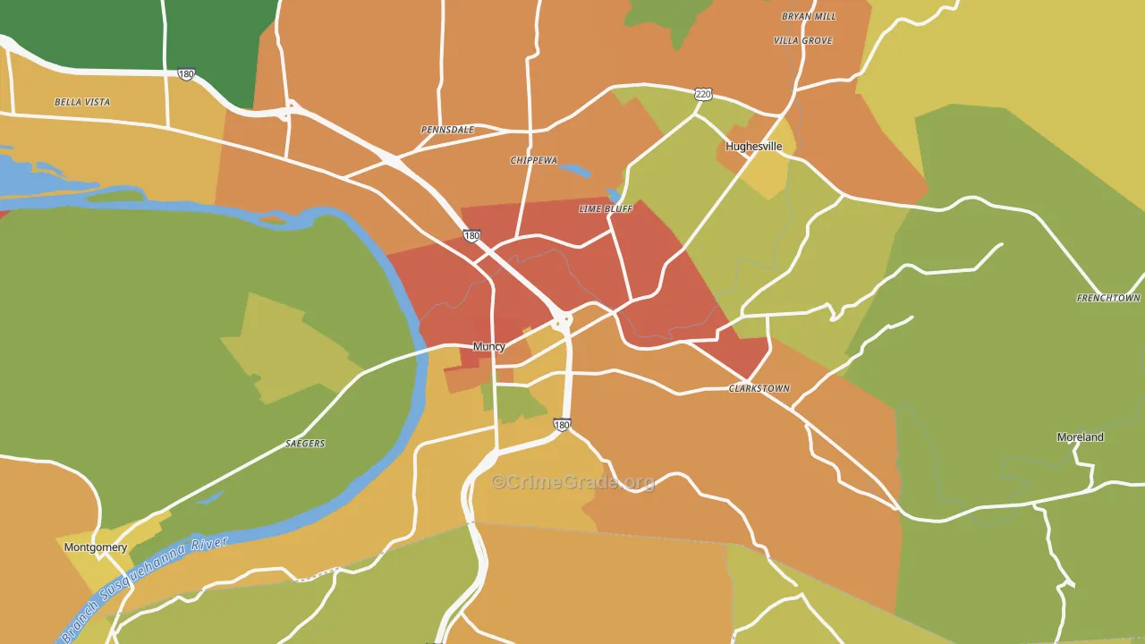 17756, PA Map of Drug-Related Crime Rates