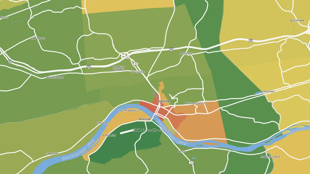 17821, PA Map of Drug-Related Crime Rates