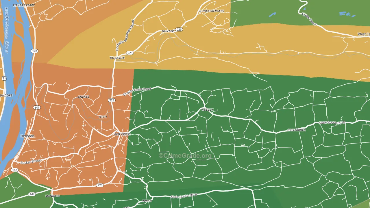 17823, PA Map of Drug-Related Crime Rates
