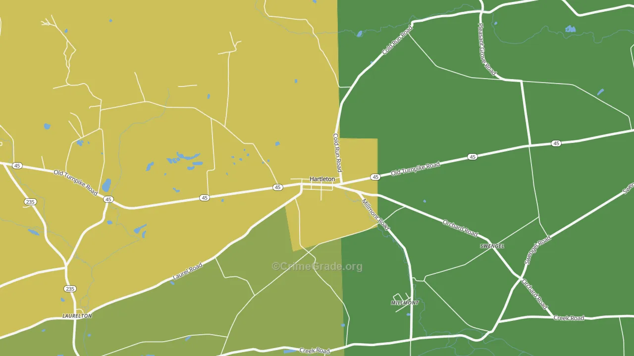 17829, PA Map of Drug-Related Crime Rates