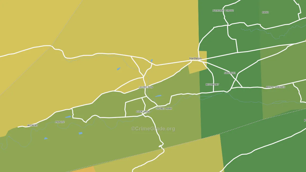17845, PA Map of Drug-Related Crime Rates