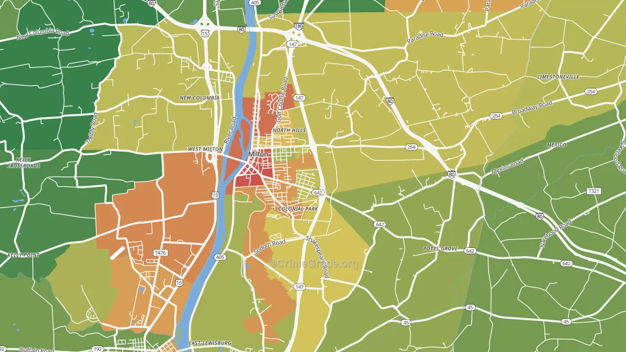 17847, PA Map of Drug-Related Crime Rates