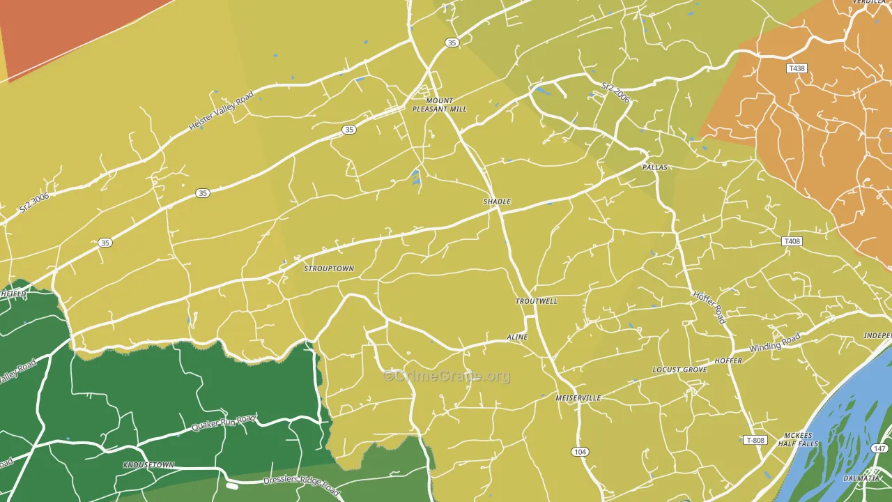 17853, PA Map of Drug-Related Crime Rates