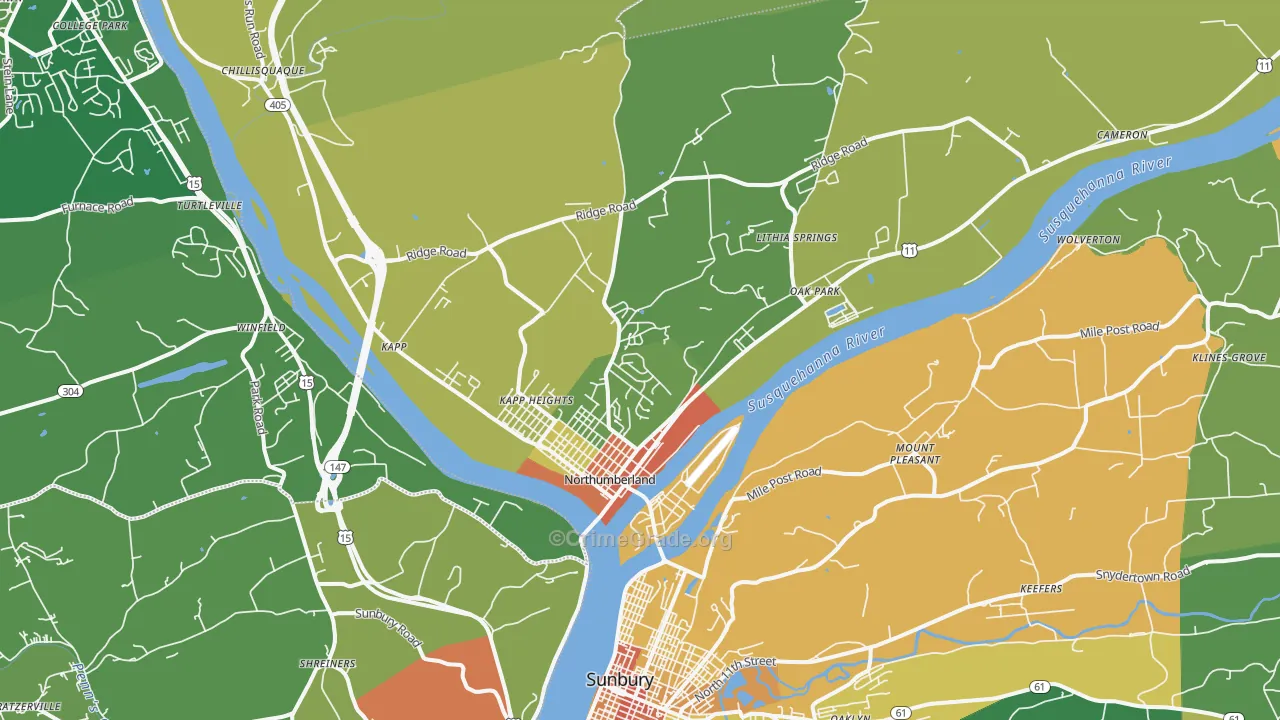 17857, PA Map of Drug-Related Crime Rates