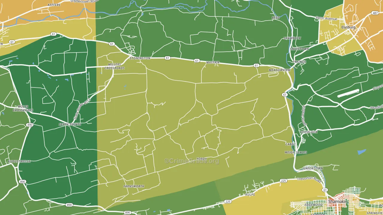17860, PA Map of Drug-Related Crime Rates