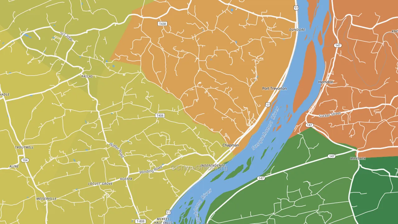 17864, PA Map of Drug-Related Crime Rates