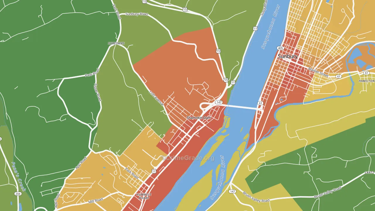 17876, PA Map of Drug-Related Crime Rates