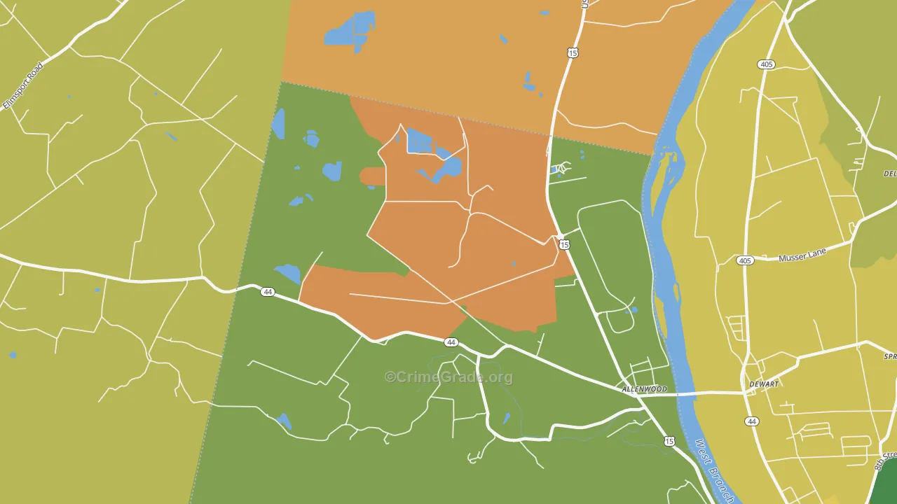 17887, PA Map of Drug-Related Crime Rates