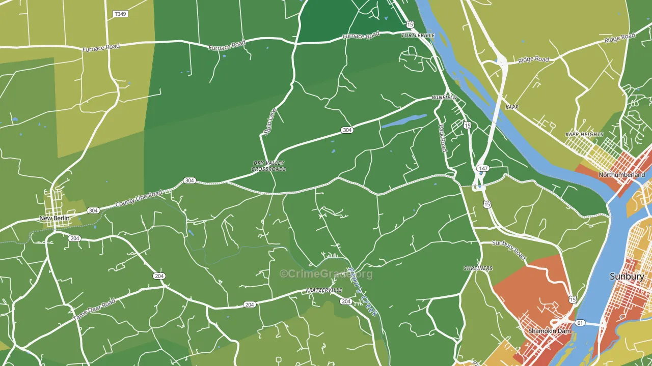 17889, PA Map of Drug-Related Crime Rates