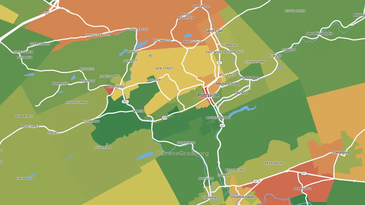 17901, PA Map of Drug-Related Crime Rates