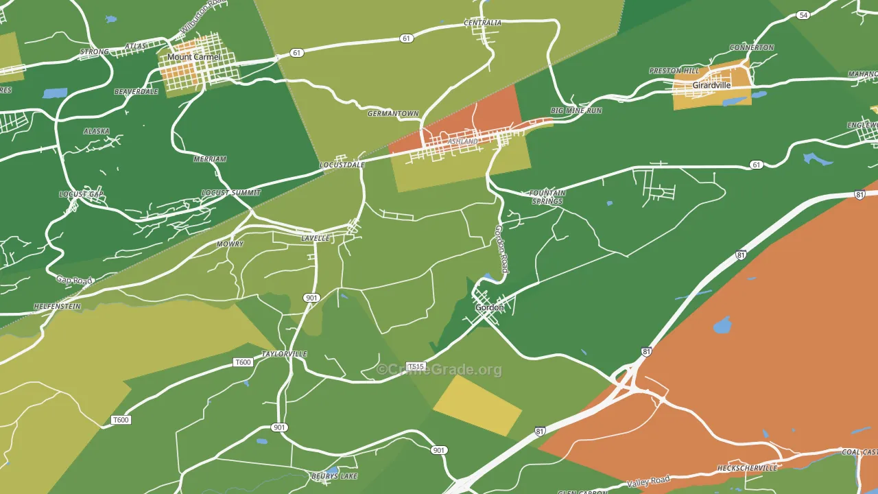 17921, PA Map of Drug-Related Crime Rates