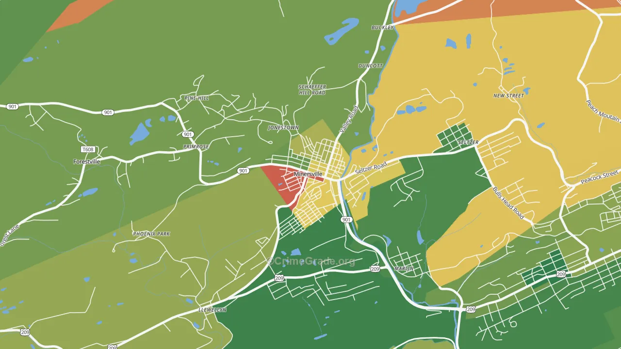 17954, PA Map of Drug-Related Crime Rates