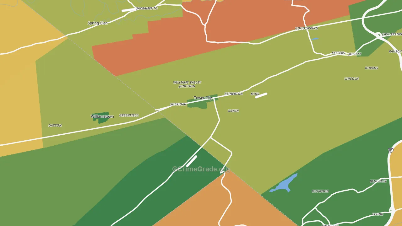 17980, PA Map of Drug-Related Crime Rates