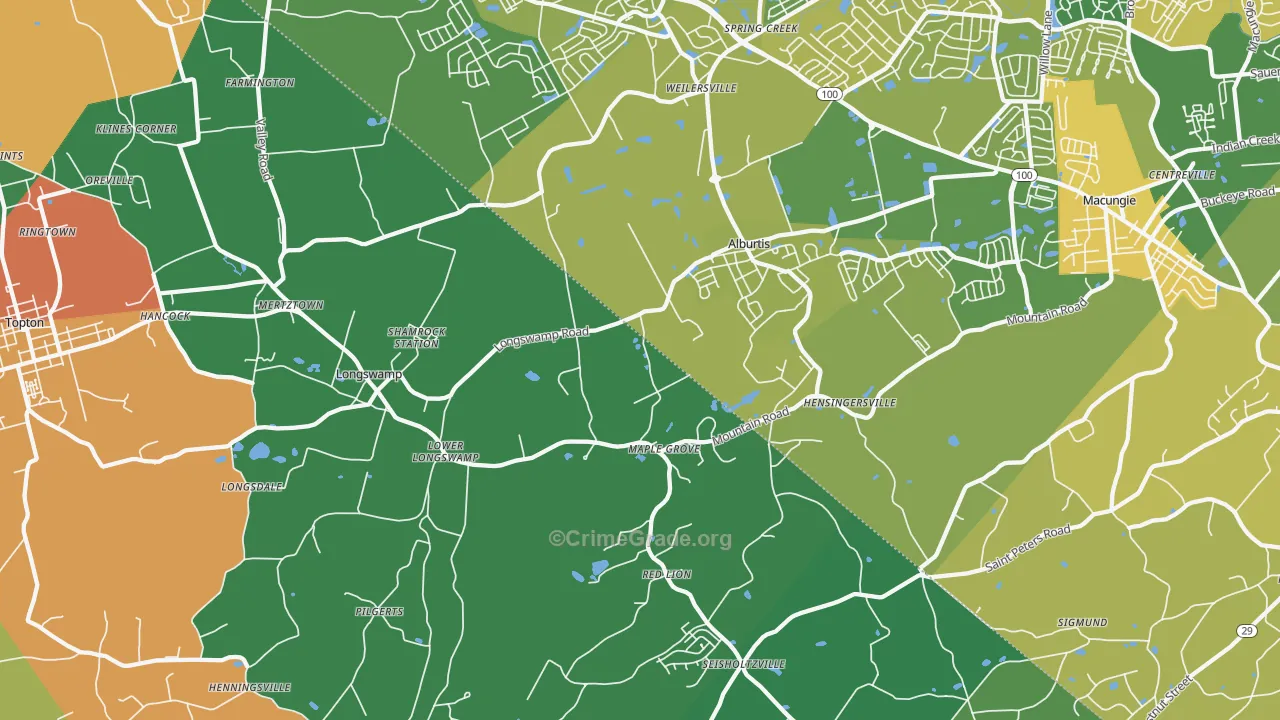 18011, PA Map of Drug-Related Crime Rates