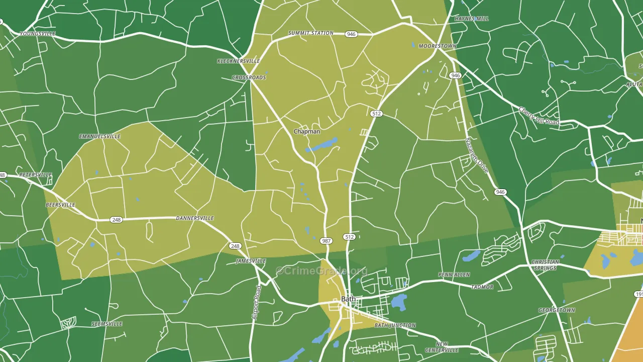 18014, PA Map of Drug-Related Crime Rates