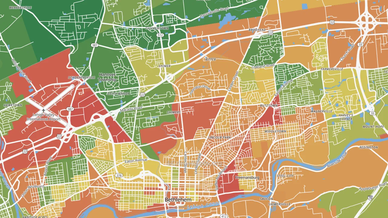 18017, PA Map of Drug-Related Crime Rates