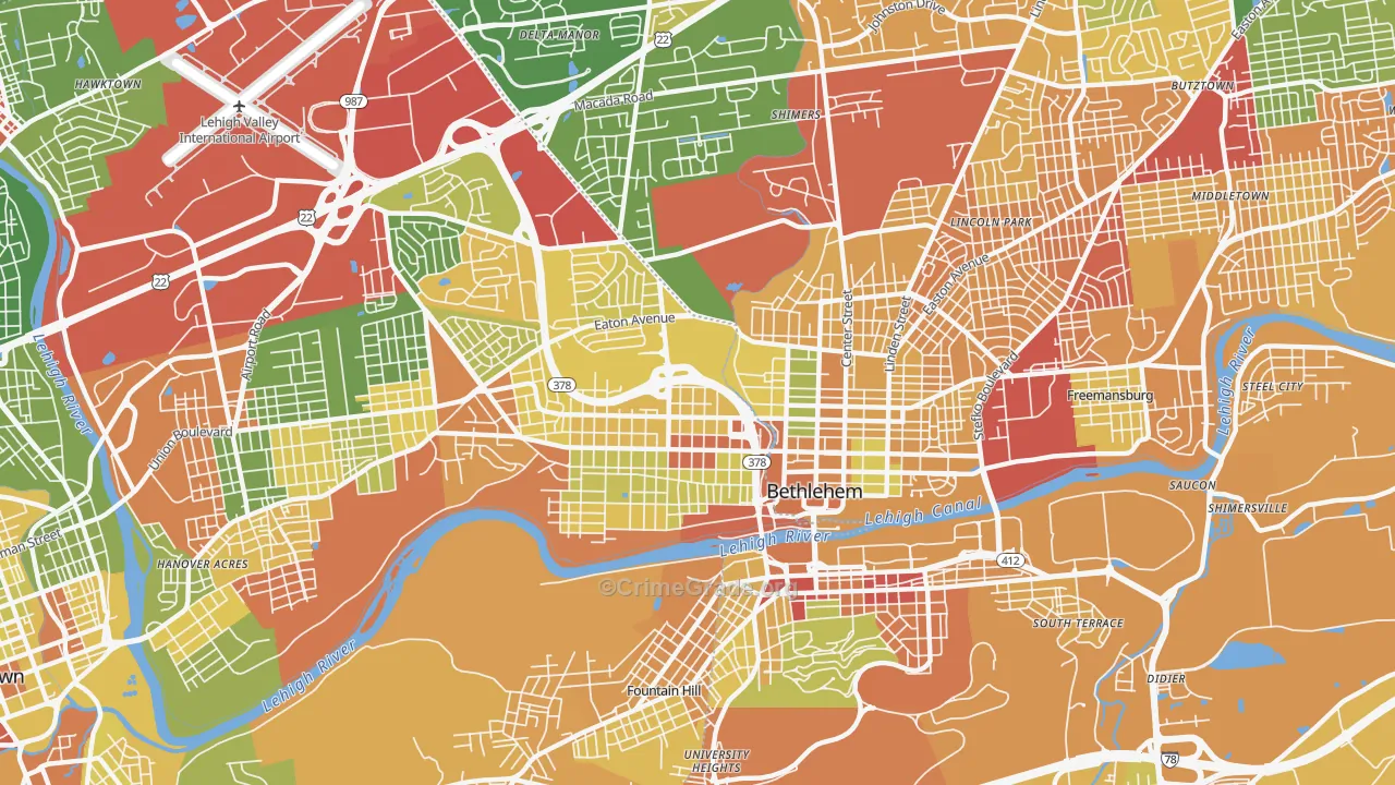18018, PA Map of Drug-Related Crime Rates