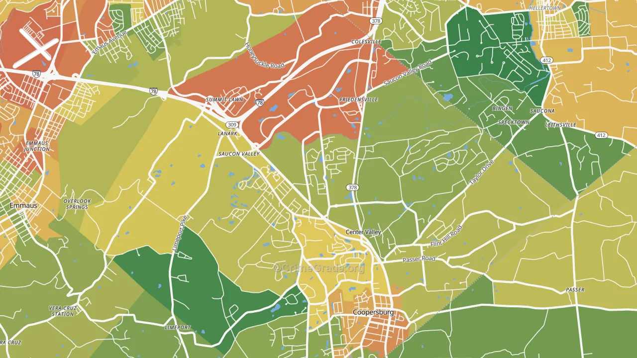 18034, PA Map of Drug-Related Crime Rates