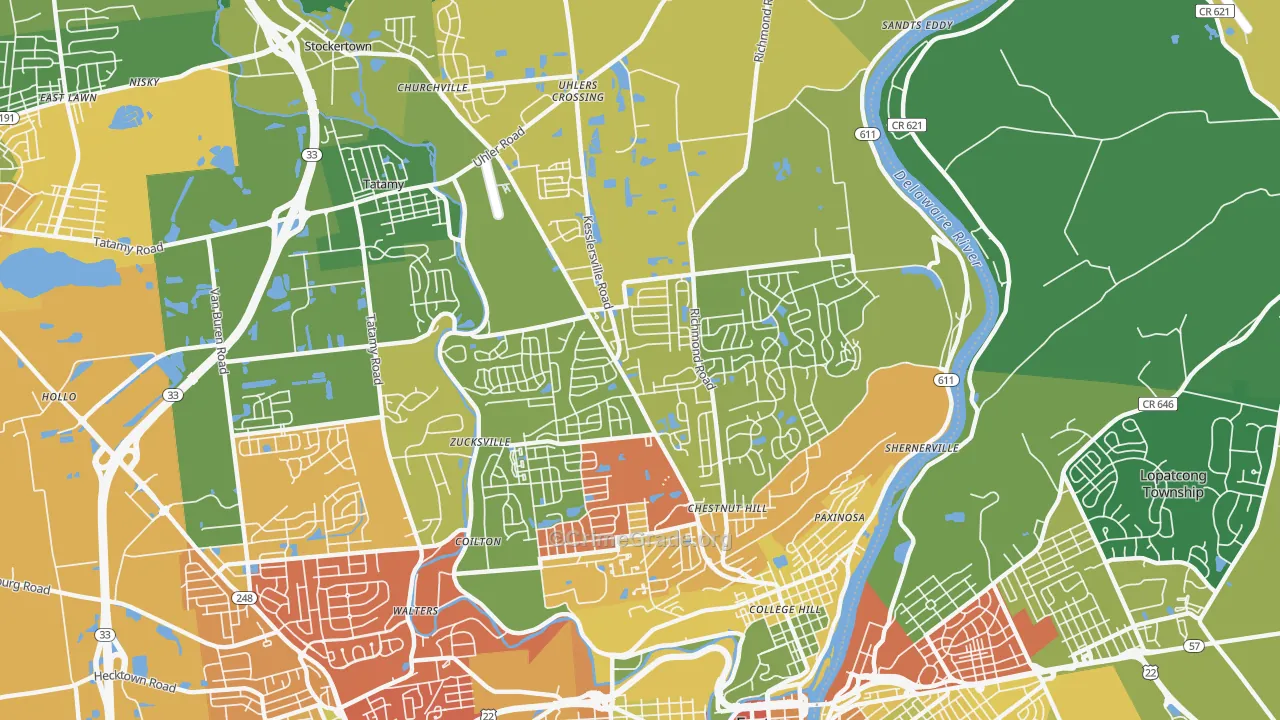 18040, PA Map of Drug-Related Crime Rates