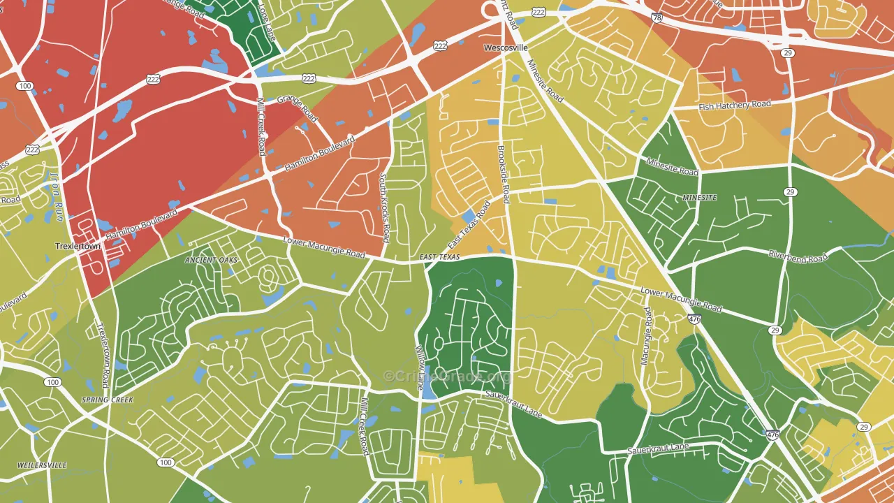 18046, PA Map of Drug-Related Crime Rates