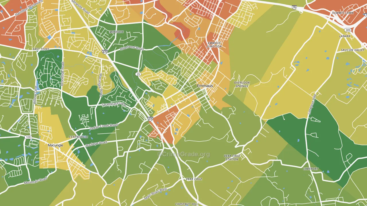18049, PA Map of Drug-Related Crime Rates