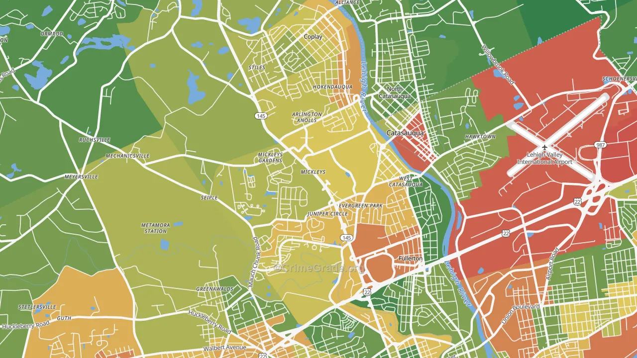 18052, PA Map of Drug-Related Crime Rates