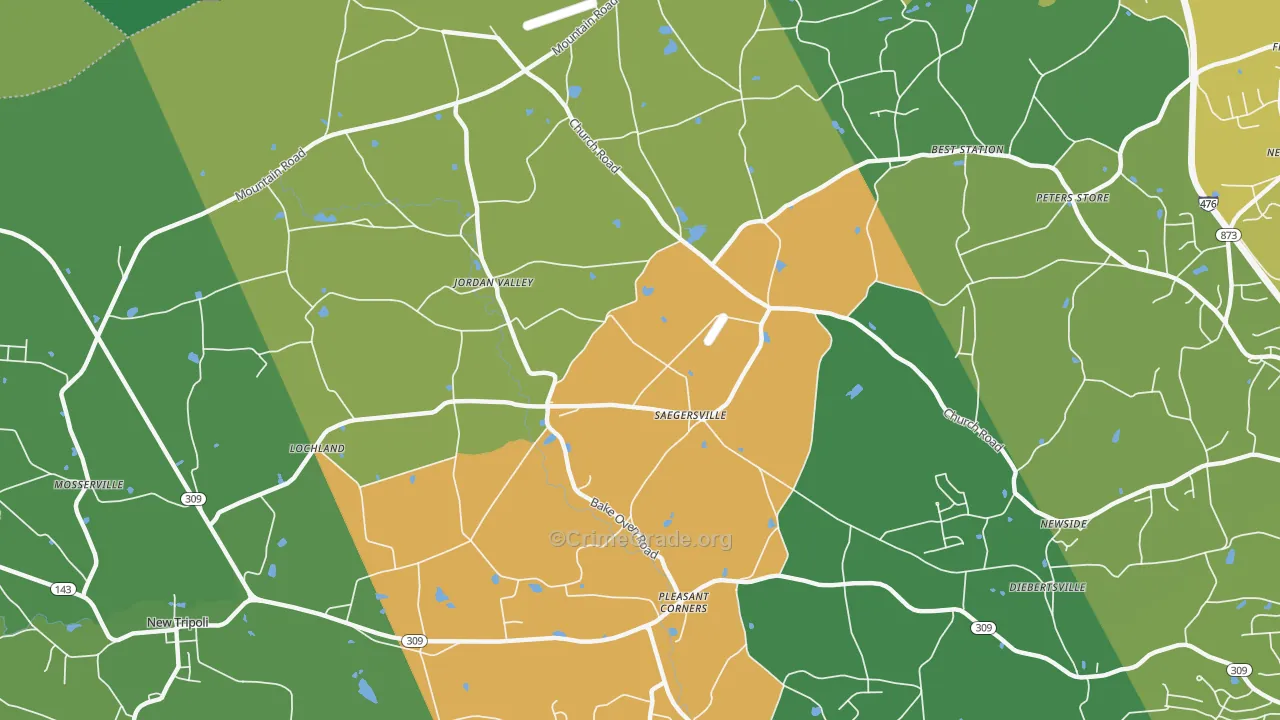18053, PA Map of Drug-Related Crime Rates