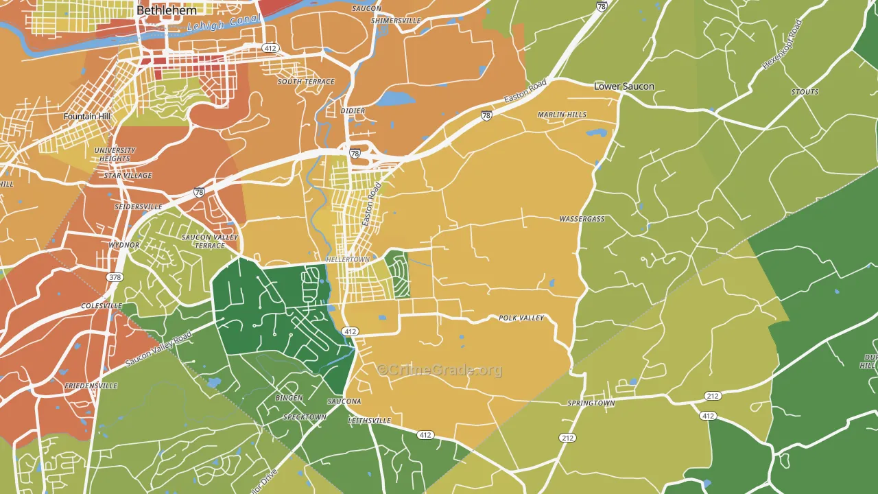18055, PA Map of Drug-Related Crime Rates