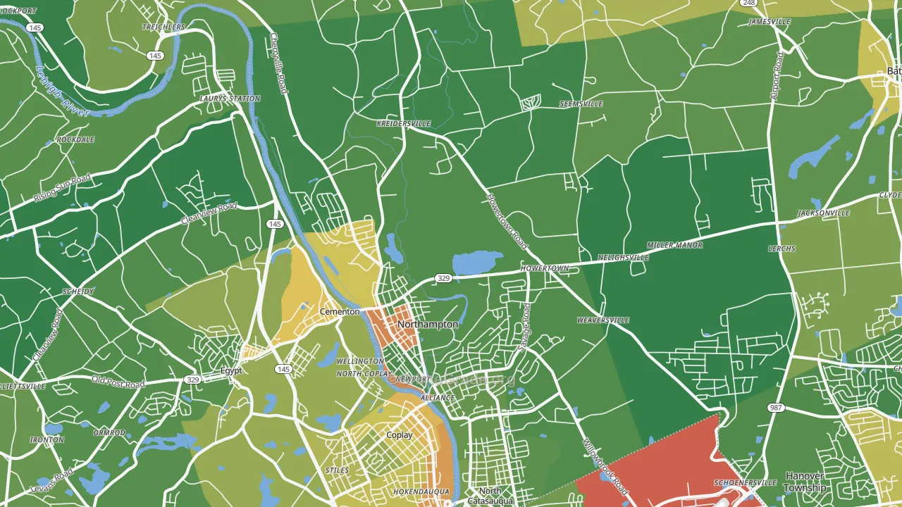 18067, PA Map of Drug-Related Crime Rates