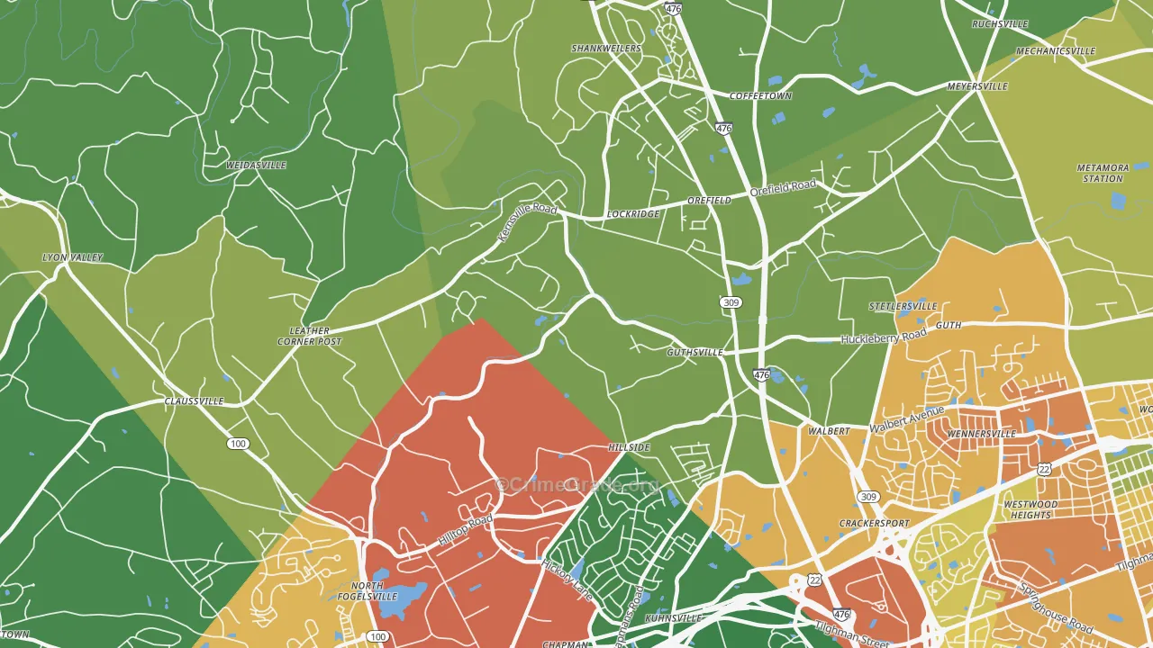 18069, PA Map of Drug-Related Crime Rates