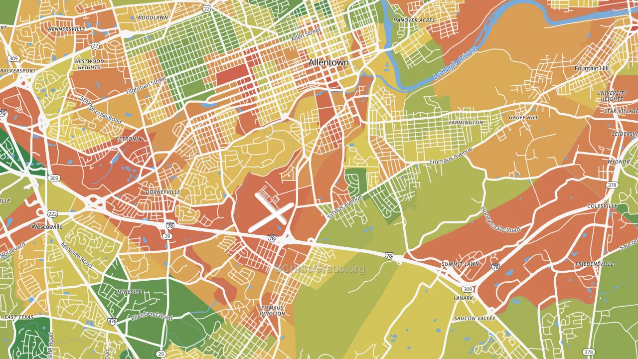 18103, PA Map of Drug-Related Crime Rates