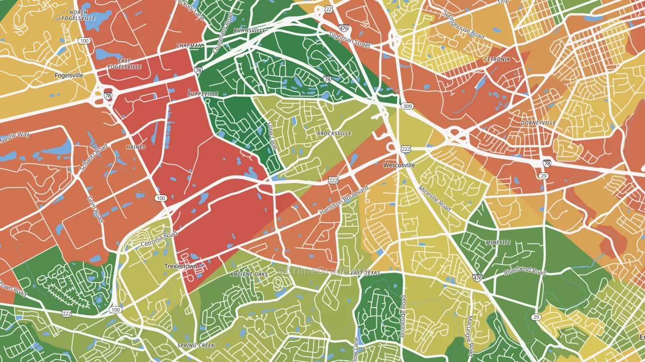 18106, PA Map of Drug-Related Crime Rates