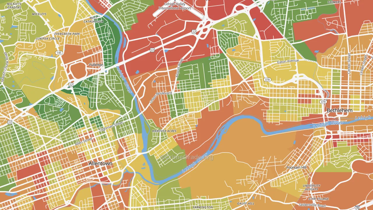 18109, PA Map of Drug-Related Crime Rates