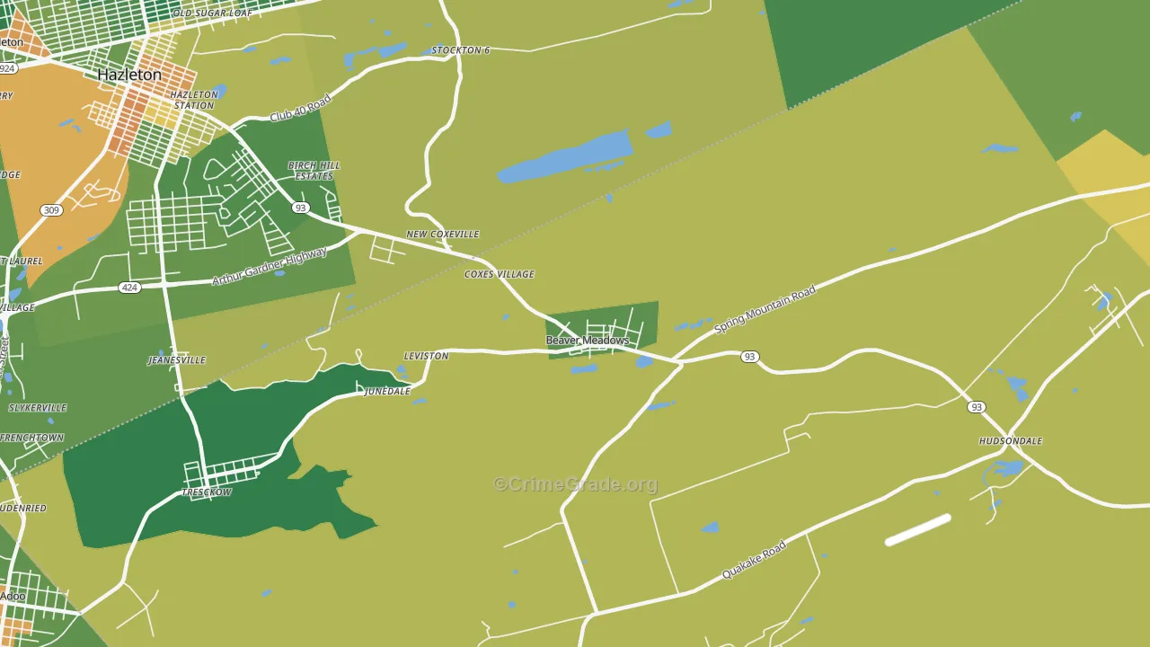 18216, PA Map of Drug-Related Crime Rates