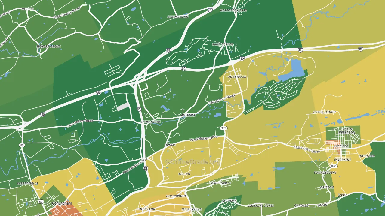18222, PA Map of Drug-Related Crime Rates
