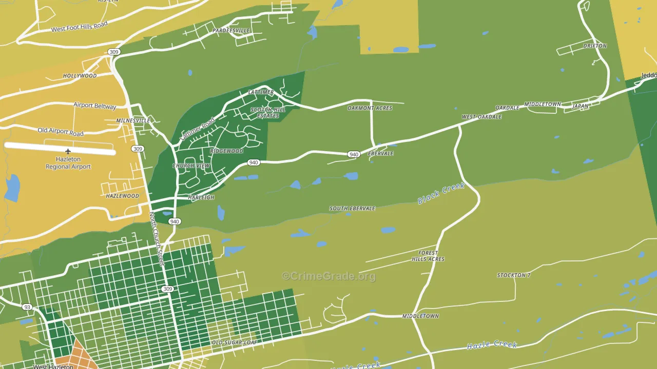 18223, PA Map of Drug-Related Crime Rates